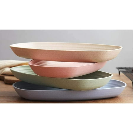 for Kids,Toddler Adult Greenandlife Lightweight Unbreakable Wheat Straw Plates 4 Pack 9'' Deep Dinner Plates Dishwasher Microwave Safe for Kids,Toddler Adult Greenandlife Lightweight Unbreakable Wheat Straw Plates 4 Pack 9'' Deep Dinner Plates Dishwasher Microwave Safe